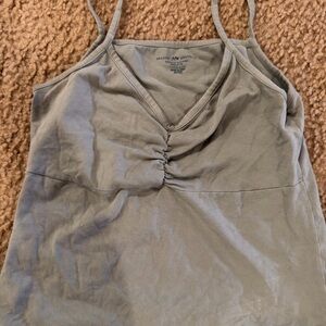 Brandy Melville Light Gray Ruched V-Neck Camisole